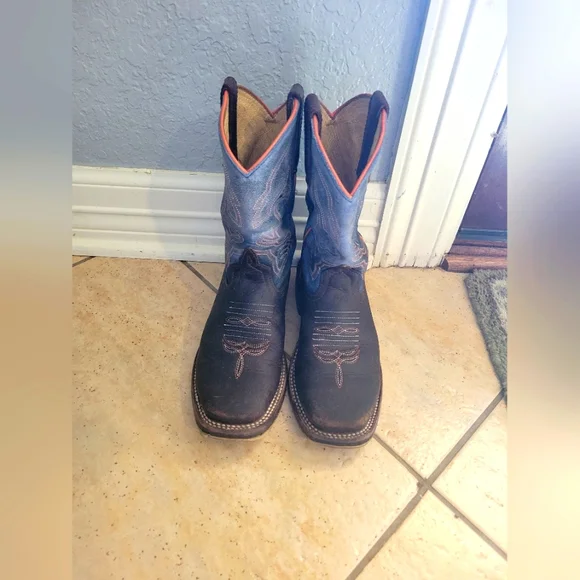 Anderson Bean Brown and Blue Cowboy Western Boots Kids - Picture 4 of 7